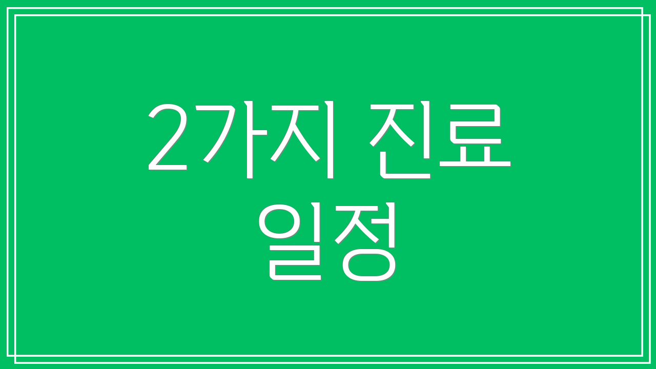2가지 진료 일정