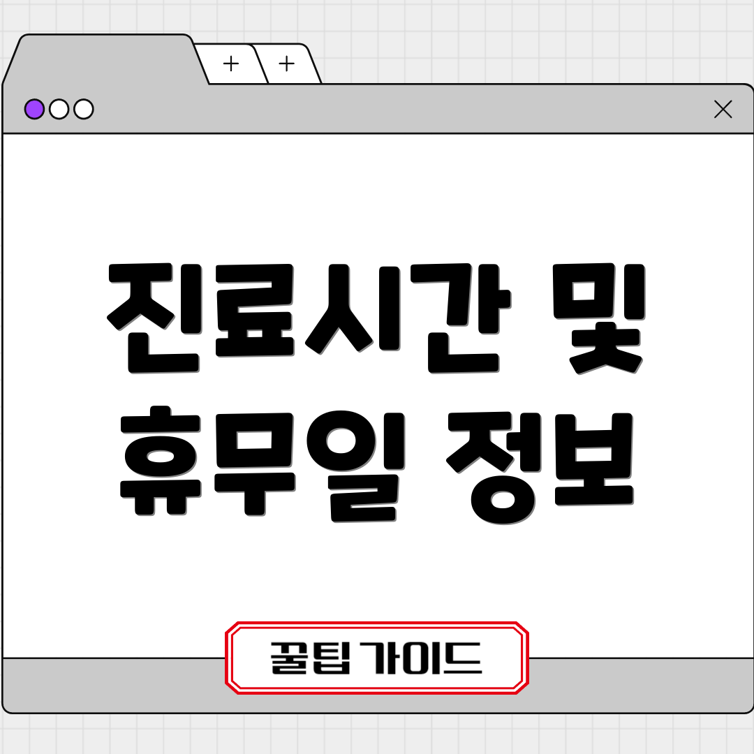 진료시간 및 휴무일 정보