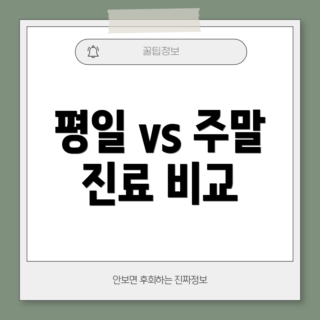 평일 vs 주말 진료 비교