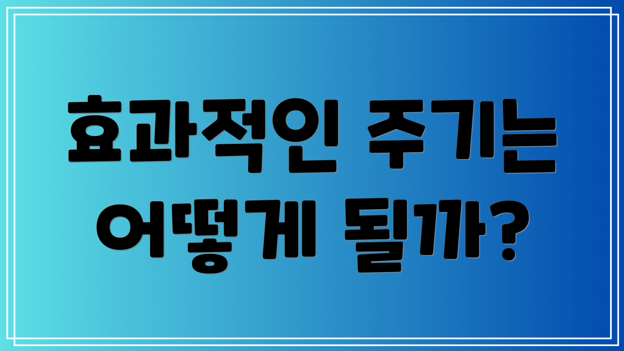 효과적인 주기는 어떻게 될까?