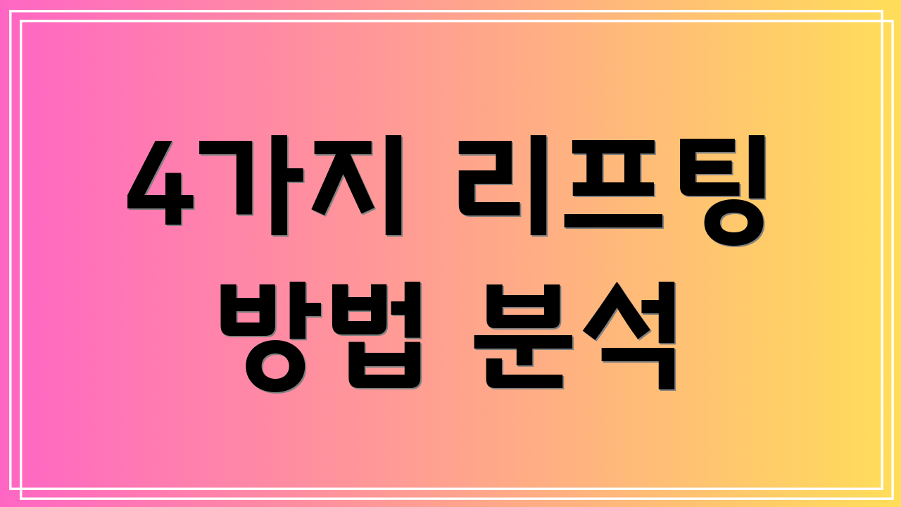4가지 리프팅 방법 분석