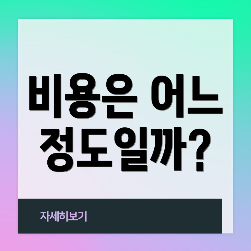 비용은 어느 정도일까?