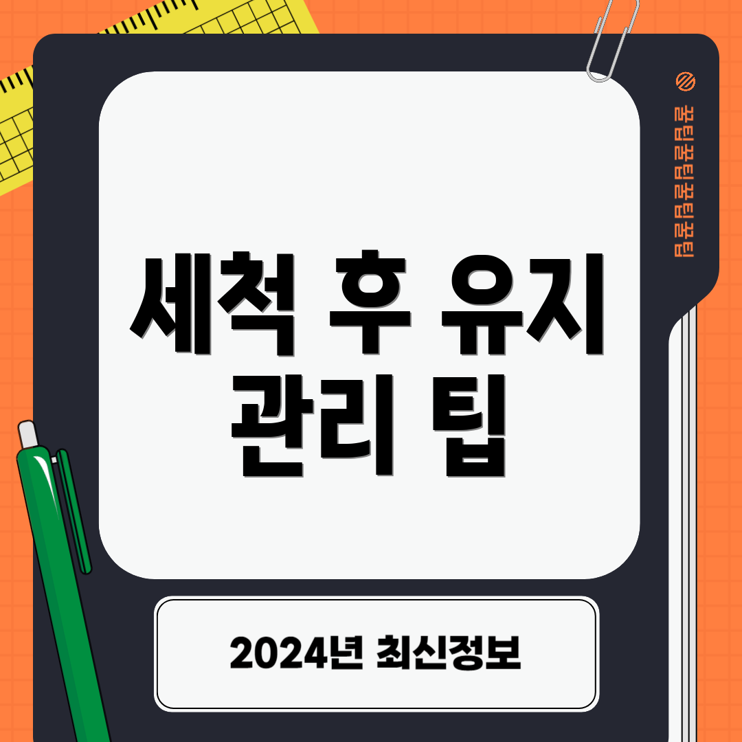 세척 후 유지 관리 팁