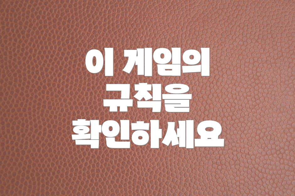 이 게임의 규칙을 확인하세요
