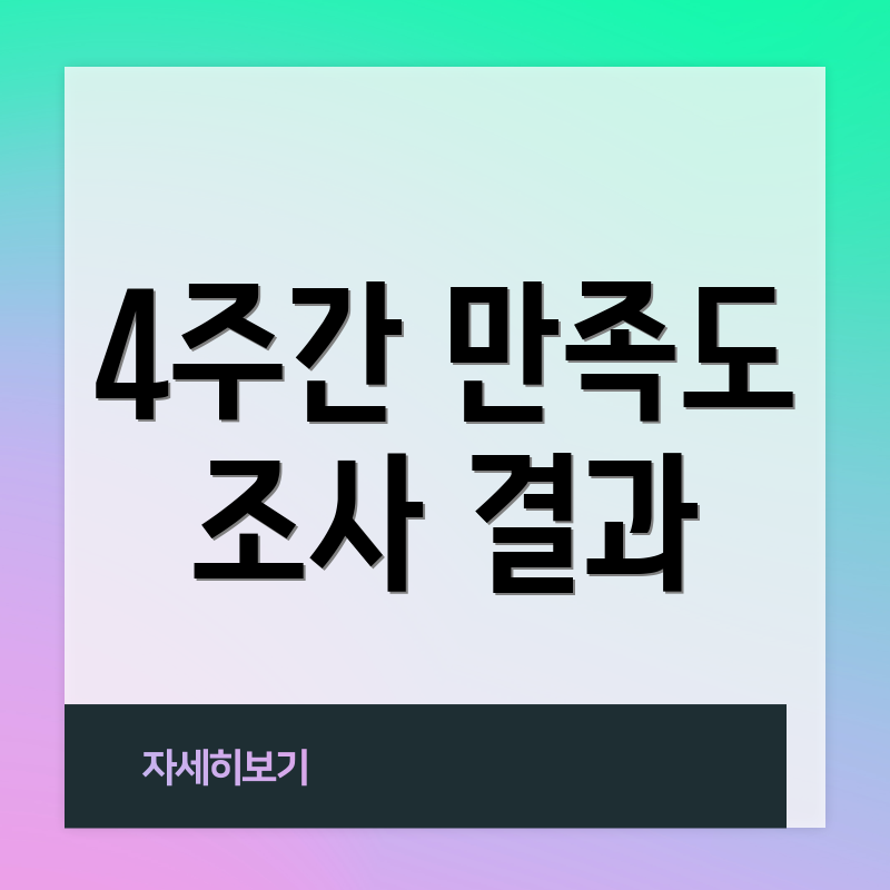 4주간 만족도 조사 결과