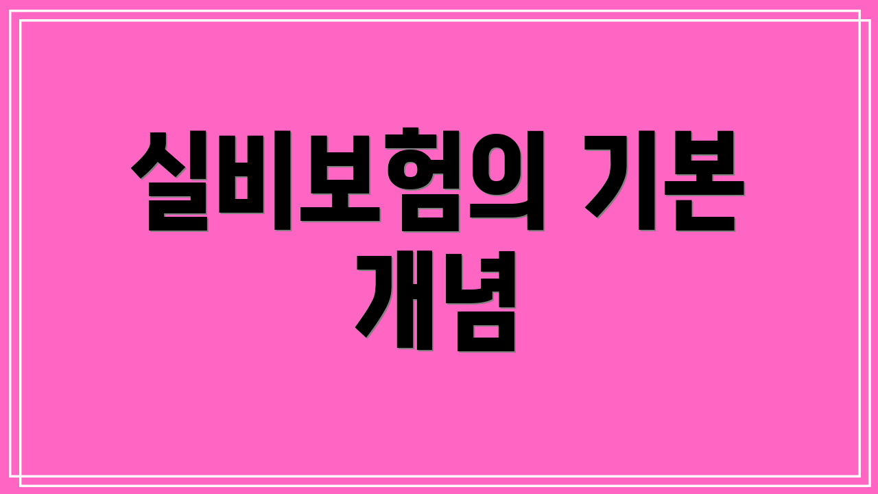 실비보험의 기본 개념