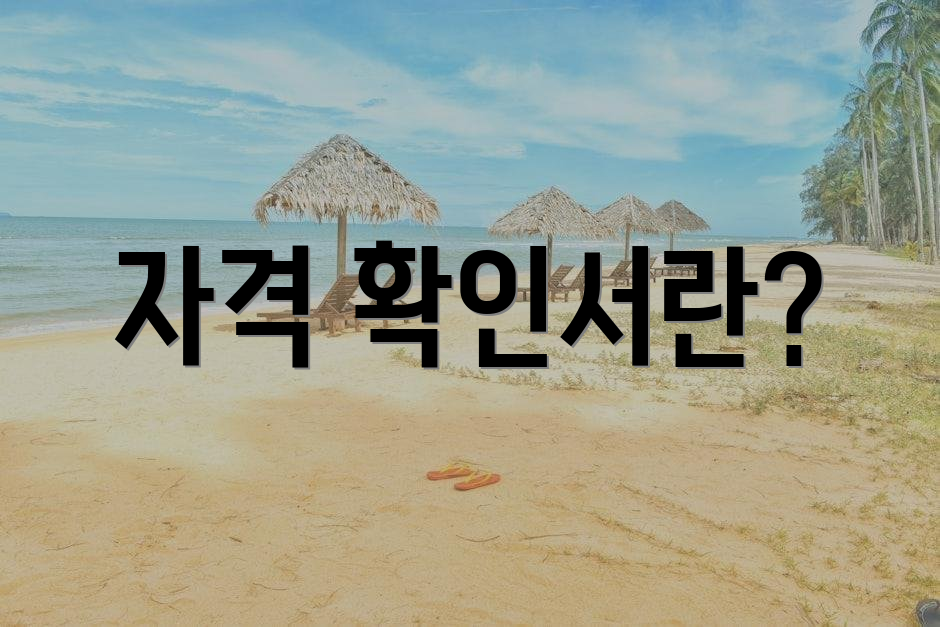 자격 확인서란?