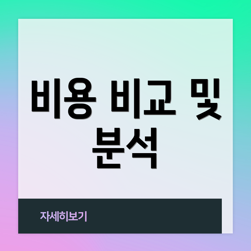 비용 비교 및 분석