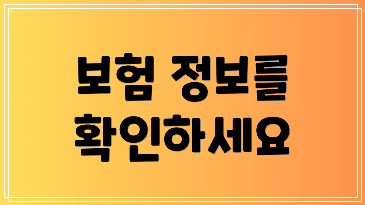 보험 정보를 확인하세요