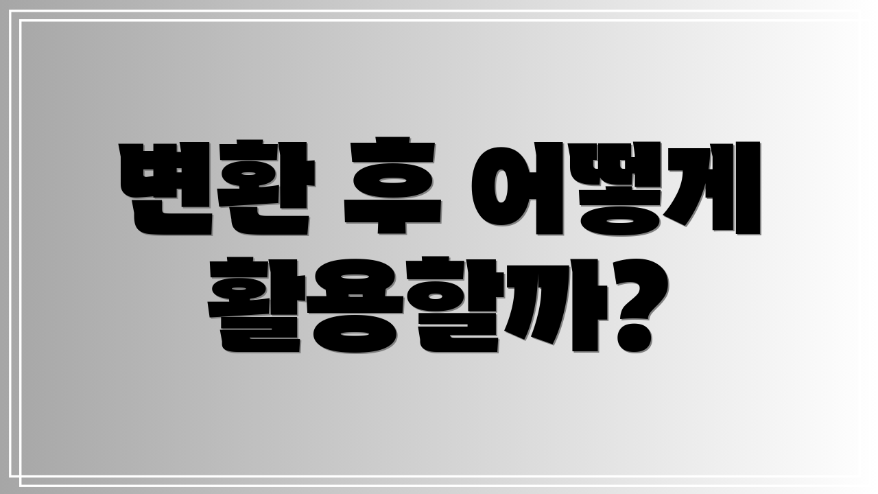 변환 후 어떻게 활용할까?