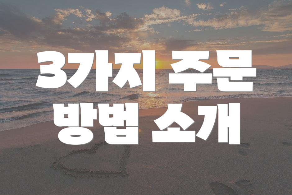 3가지 주문 방법 소개