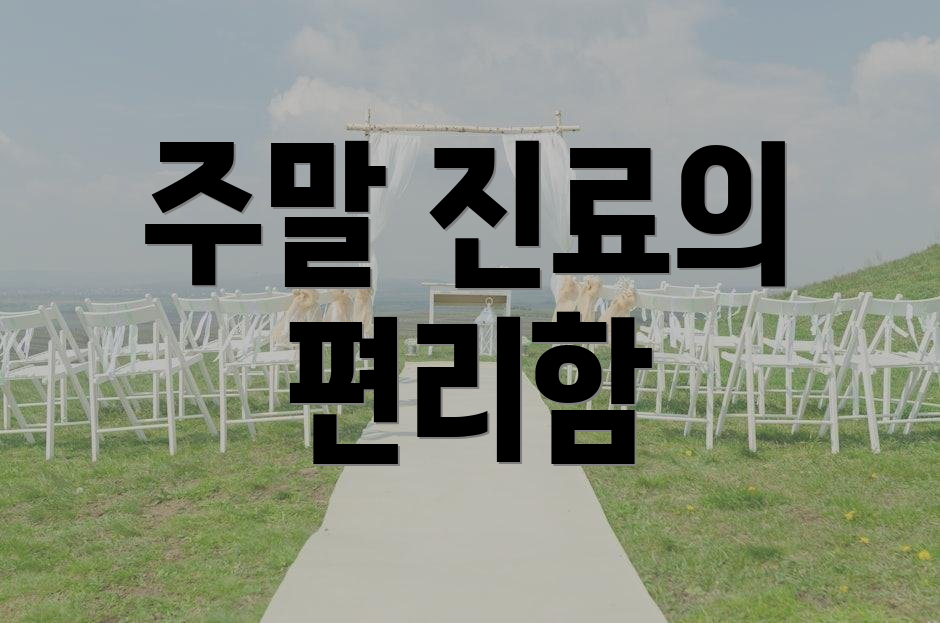 주말 진료의 편리함