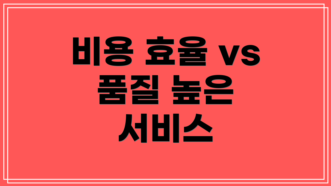 비용 효율 vs 품질 높은 서비스