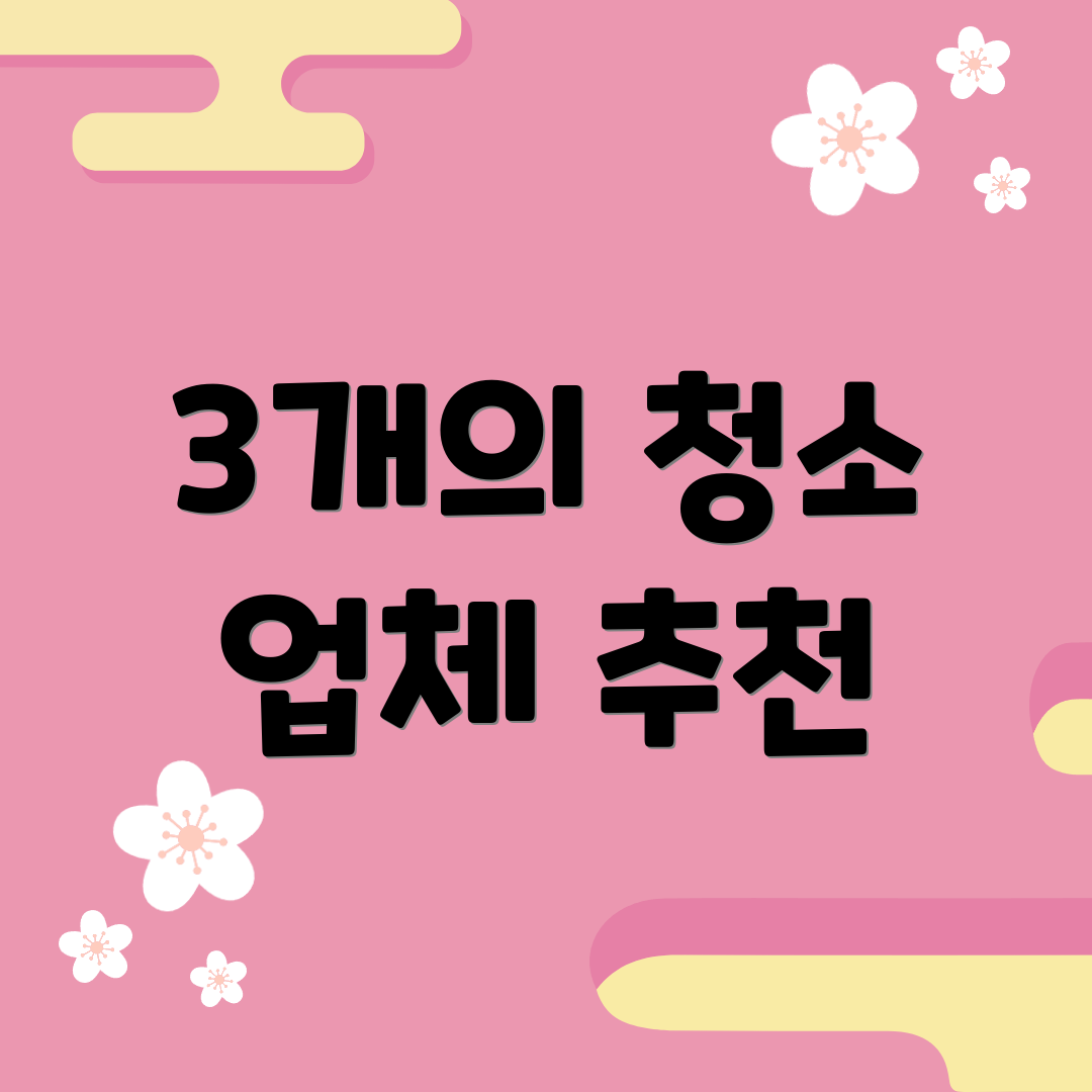 3개의 청소 업체 추천