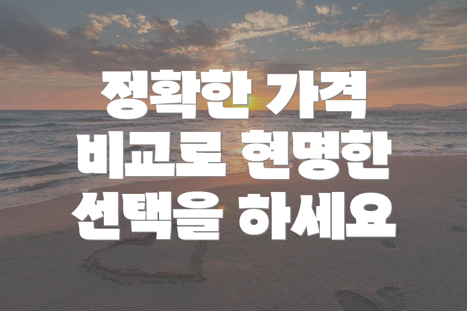 정확한 가격 비교로 현명한 선택을 하세요