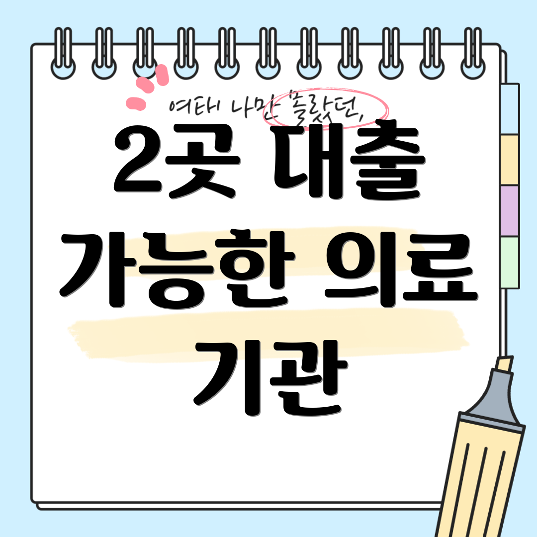2곳 대출 가능한 의료 기관