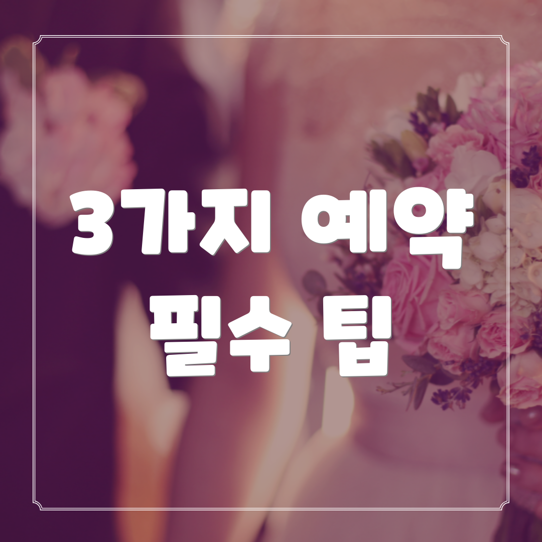 3가지 예약 필수 팁