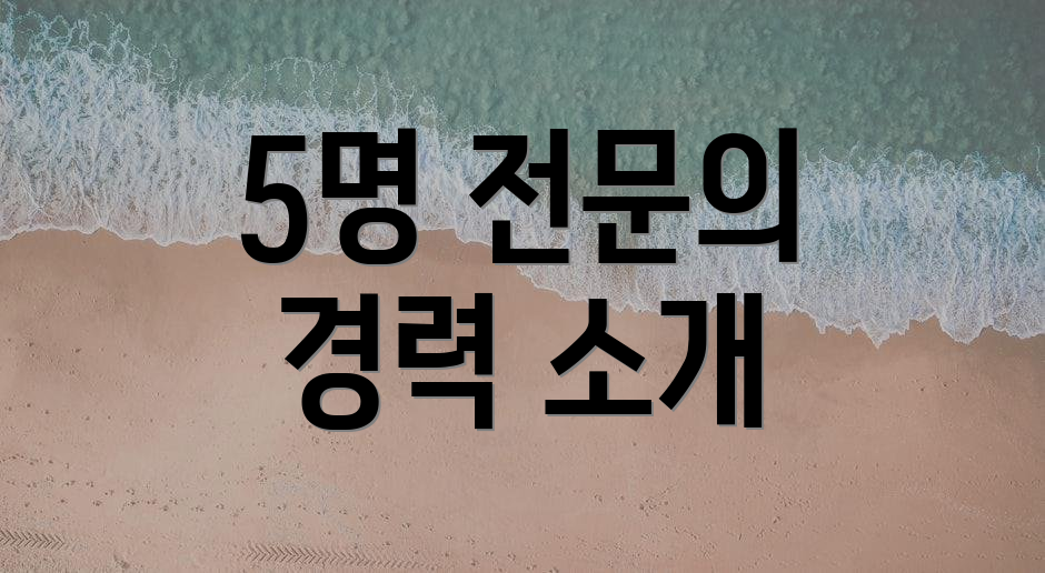 5명 전문의 경력 소개