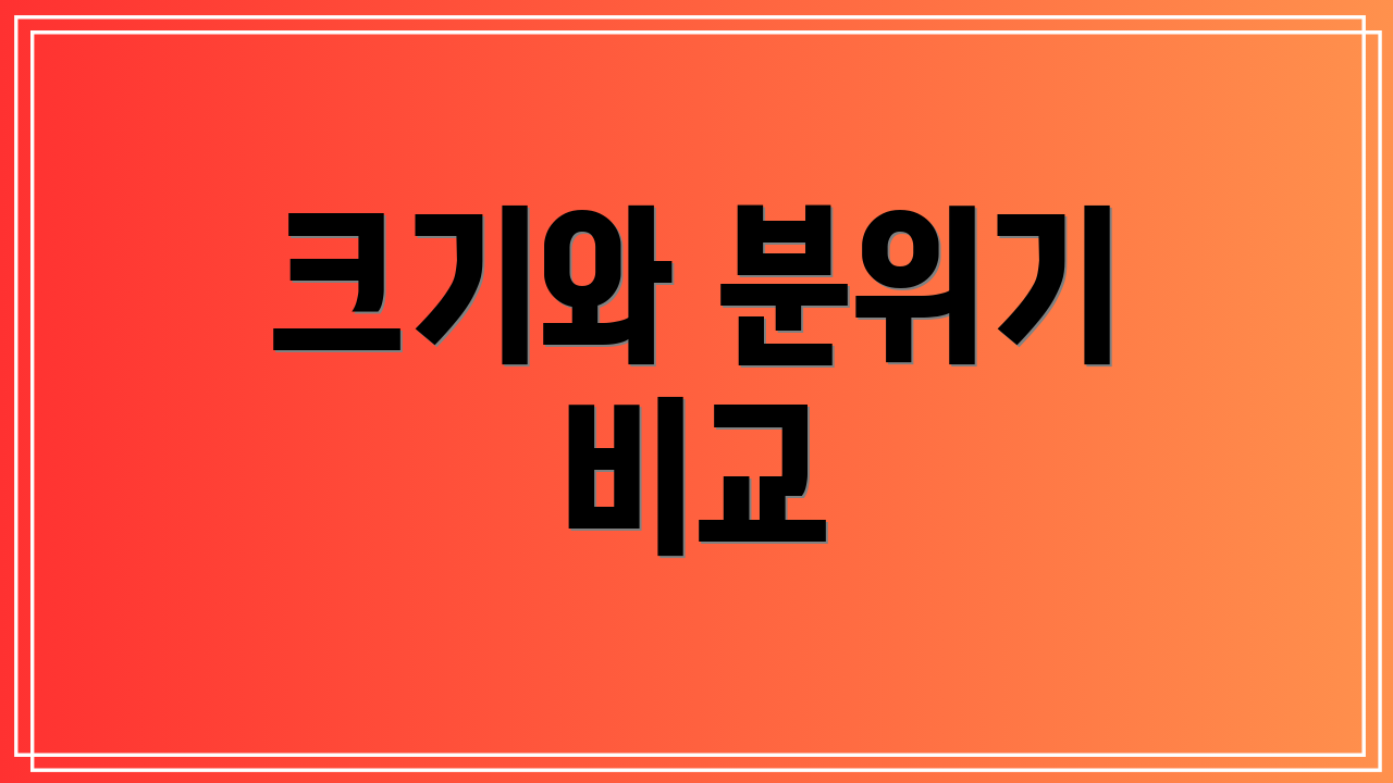크기와 분위기 비교