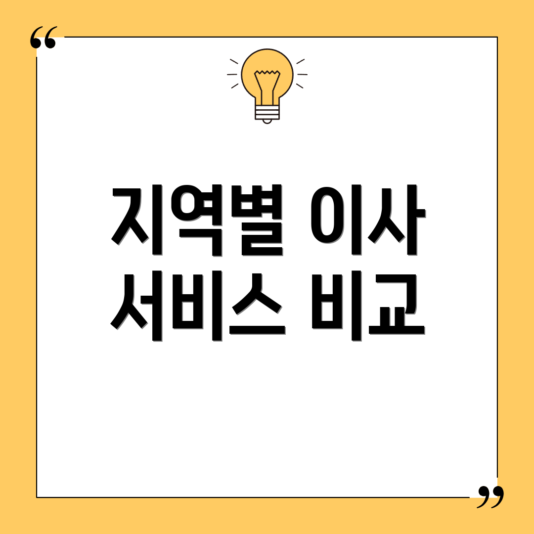 지역별 이사 서비스 비교