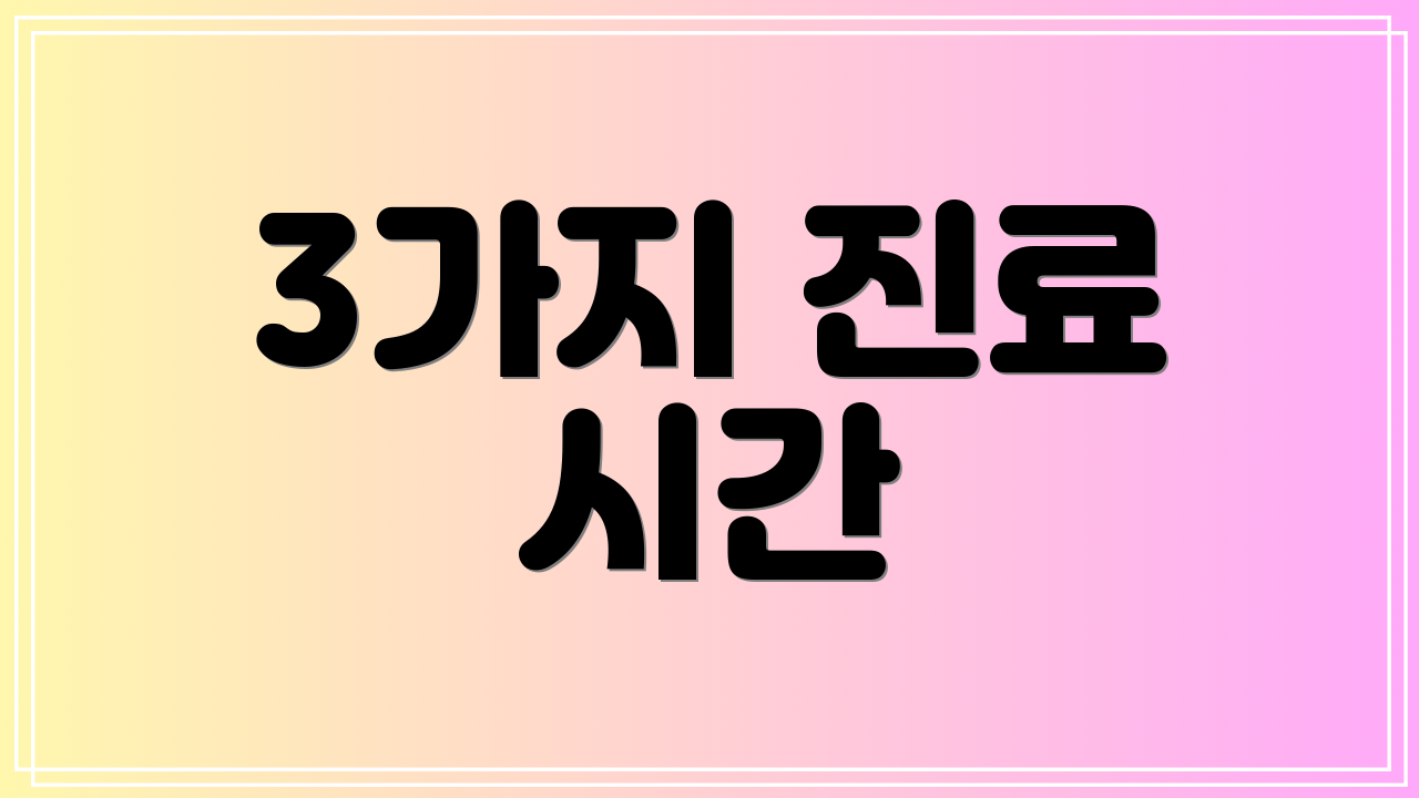 3가지 진료 시간