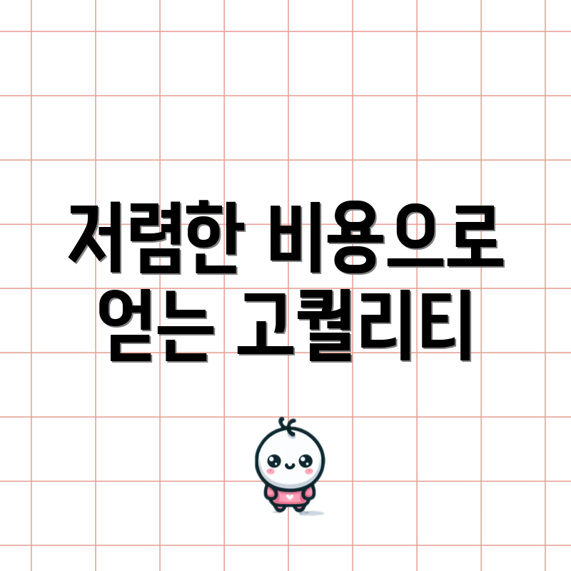 저렴한 비용으로 얻는 고퀄리티