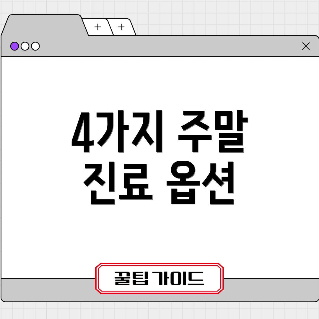 4가지 주말 진료 옵션