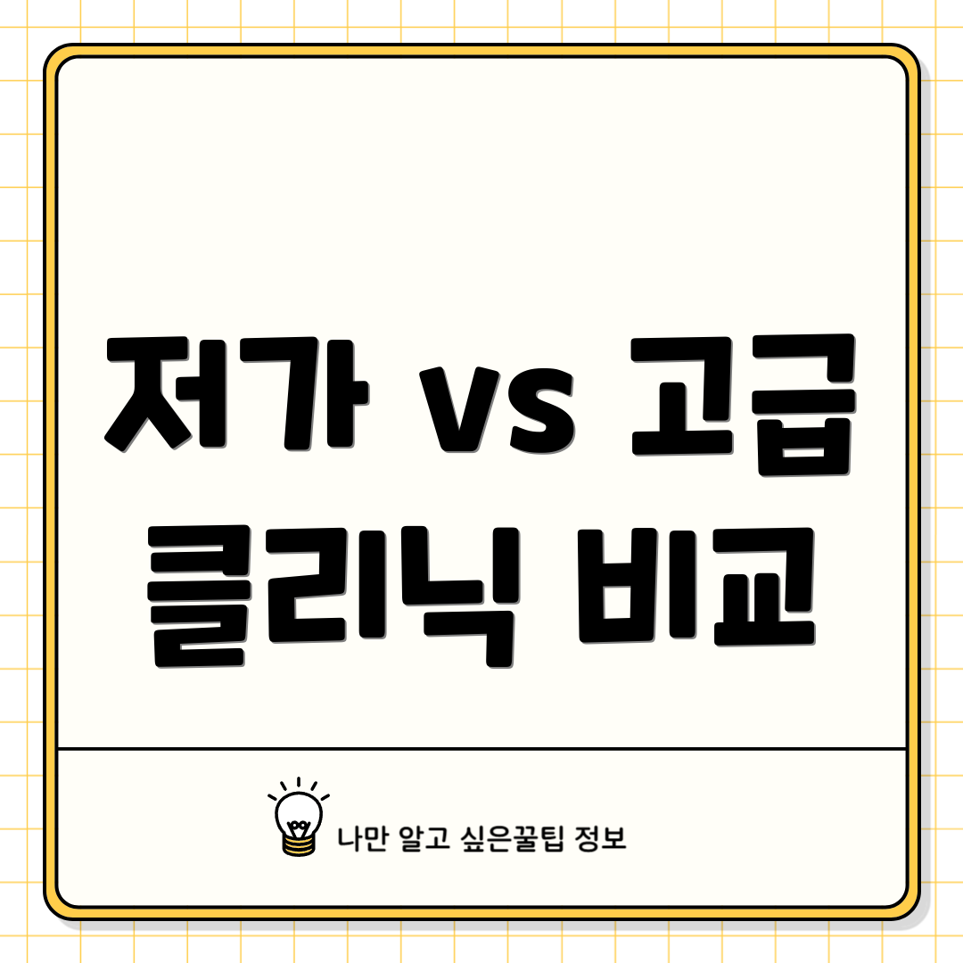 저가 vs 고급 클리닉 비교