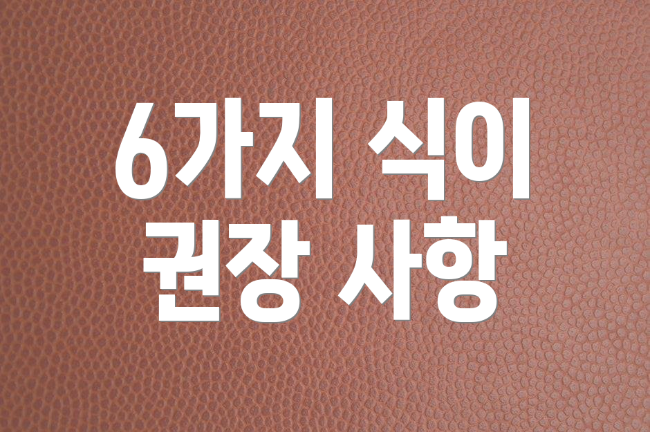 6가지 식이 권장 사항