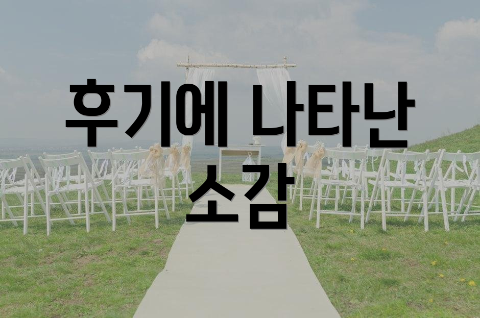 후기에 나타난 소감