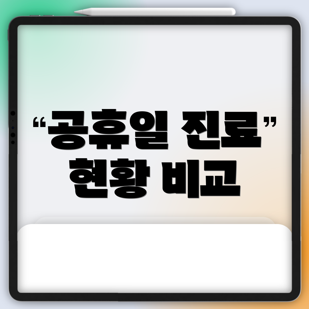 공휴일 진료 현황 비교