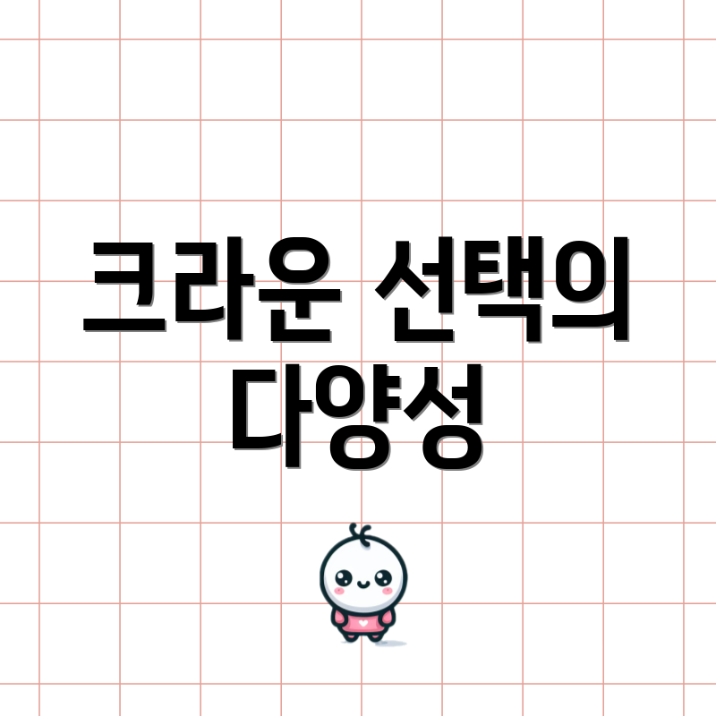 크라운 선택의 다양성