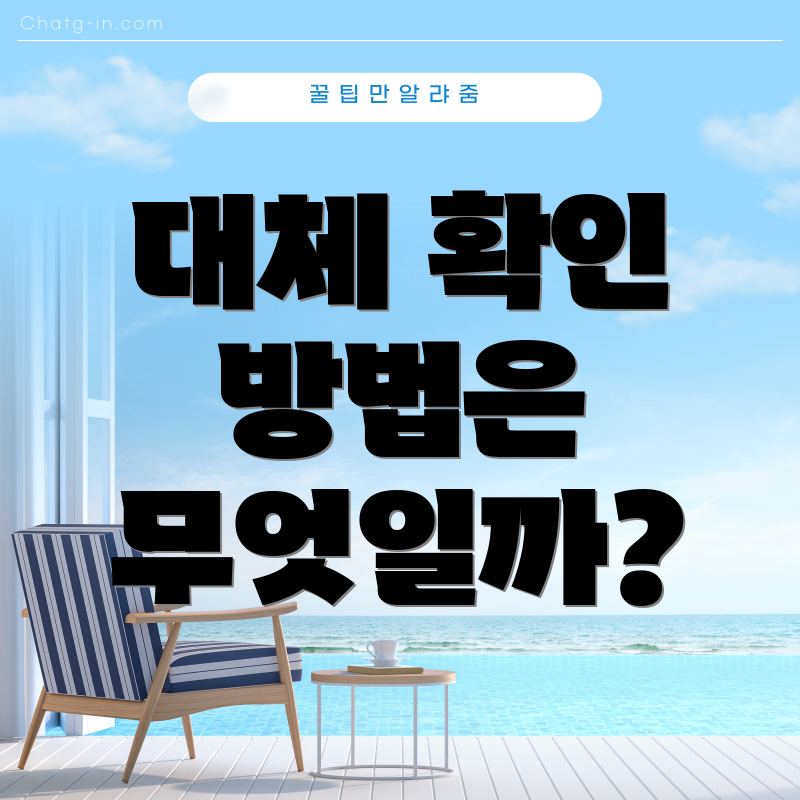 대체 확인 방법은 무엇일까?