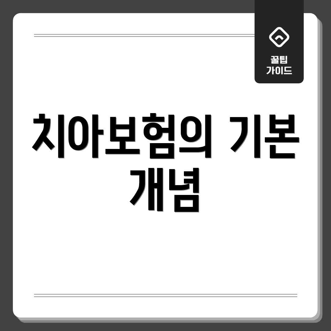 치아보험의 기본 개념