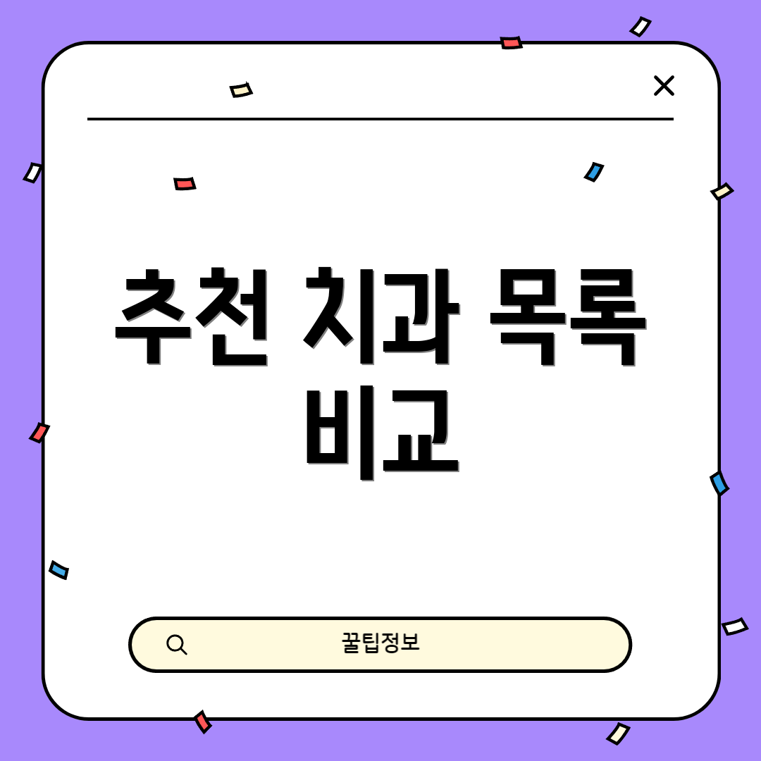 추천 치과 목록 비교