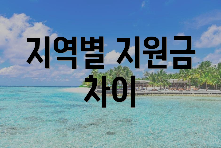 지역별 지원금 차이