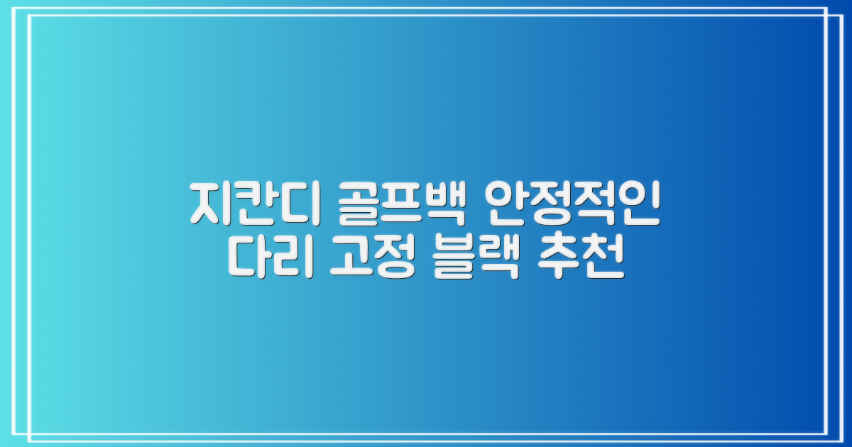 지칸디 골프 스탠드백 레그홀더 다리고정 바닥 지지대, 블랙 추천 리뷰