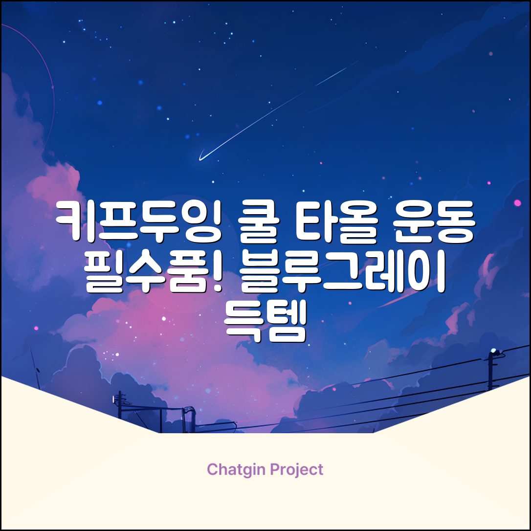 키프두잉 건식 스포츠 쿨 타올 케이스, 블루 + 그레이, 1세트 추천 리뷰