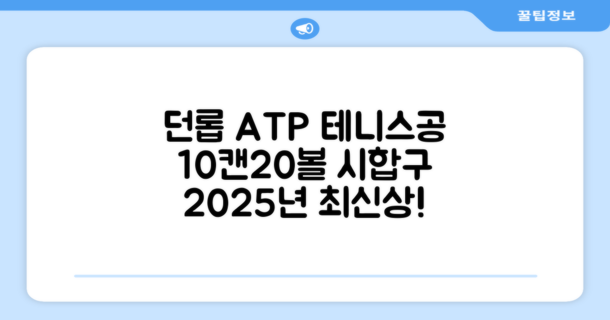 2025 던롭 ATP 테니스공 10캔 (20볼) 시합구, 던롭 ATP볼 10캔 (20볼), 10세트 추천 리뷰