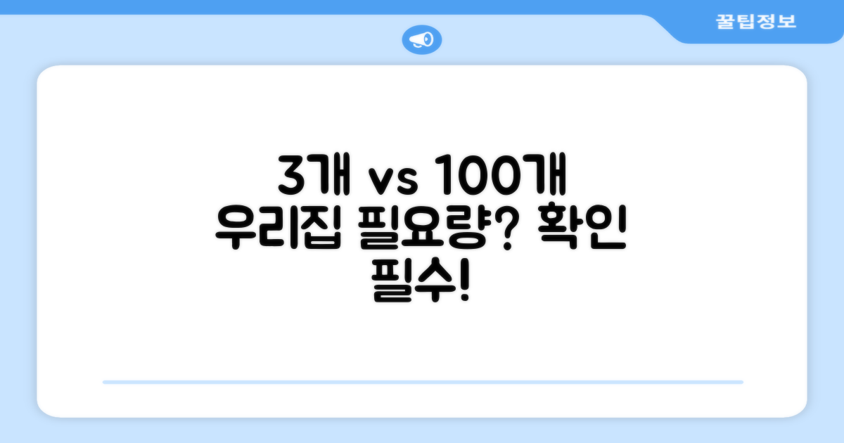3개 vs 100개: 우리집 필요량