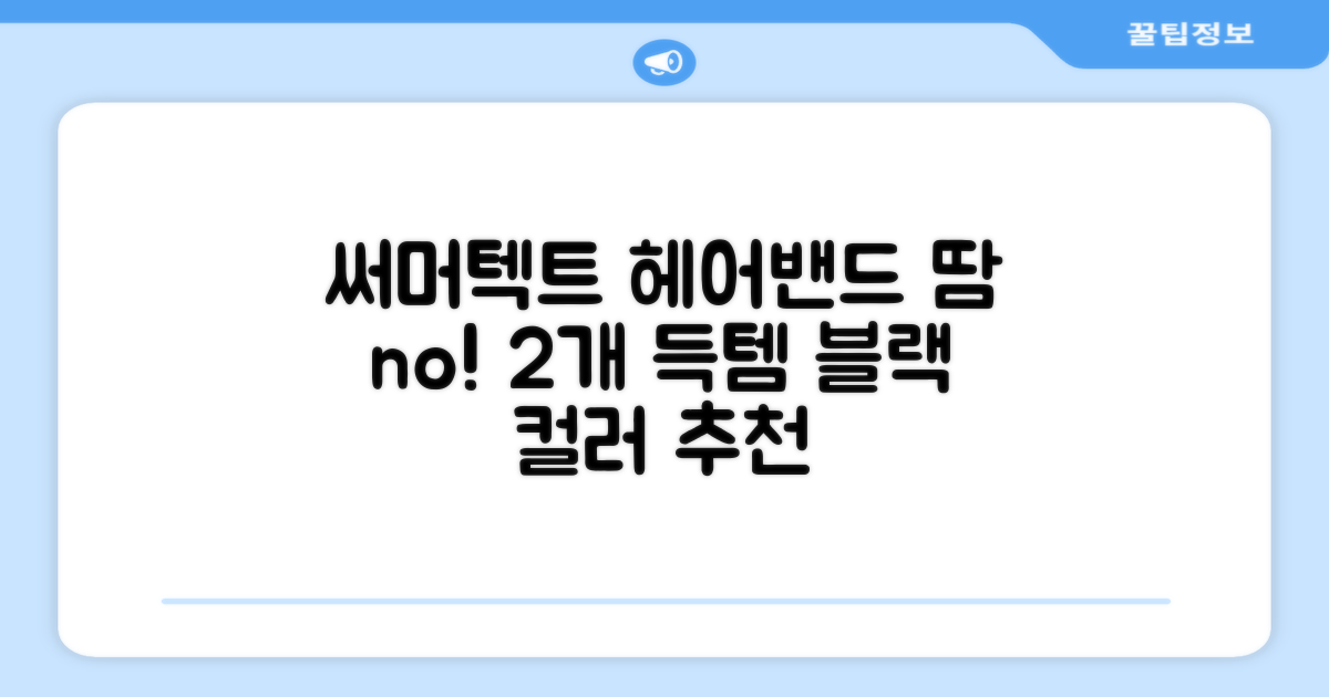 써머텍트 기능성 헤어밴드, 블랙, 2개 추천 리뷰