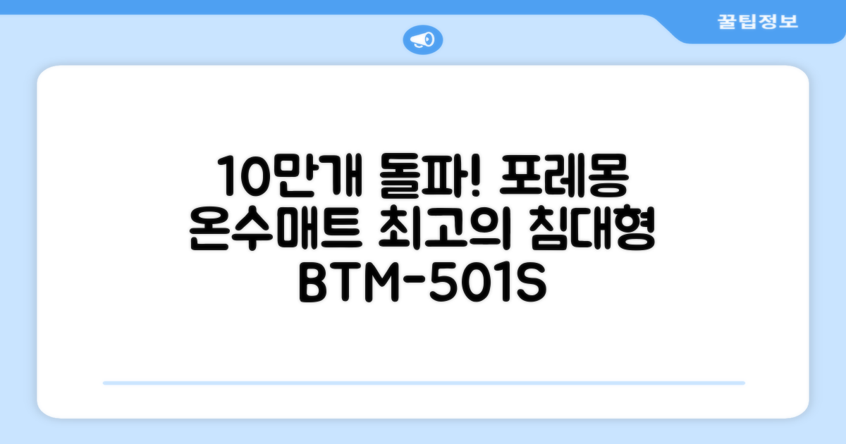 [10만개 판매돌파] 포레몽 온수매트 침대형 BTM-501S, 미니(800x1800mm) 추천 리뷰