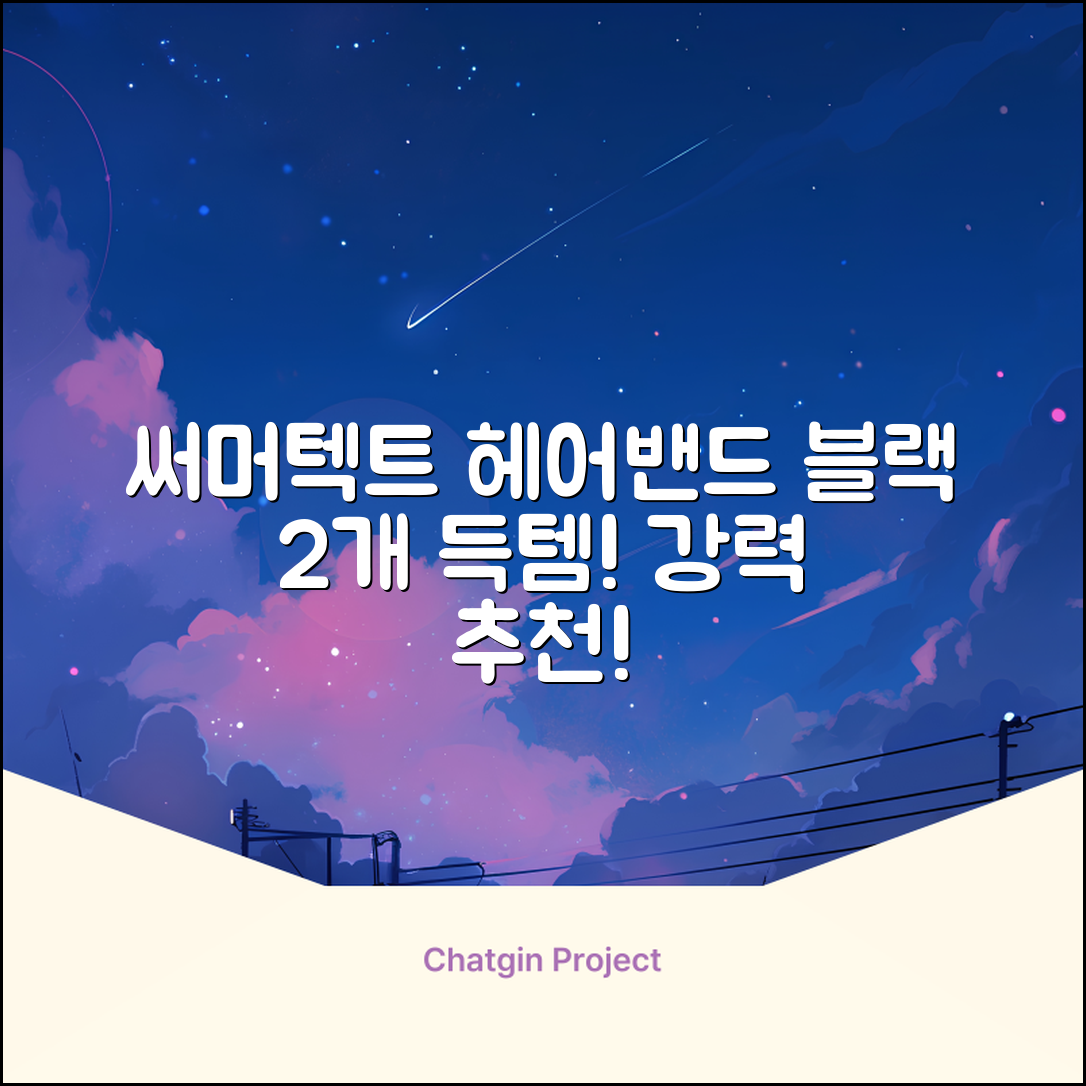 써머텍트 기능성 헤어밴드, 블랙, 2개 추천 리뷰