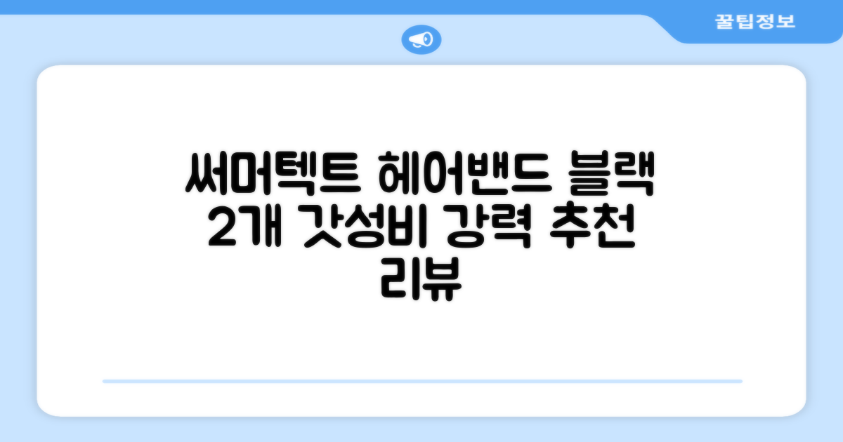 써머텍트 기능성 헤어밴드, 블랙, 2개 추천 리뷰