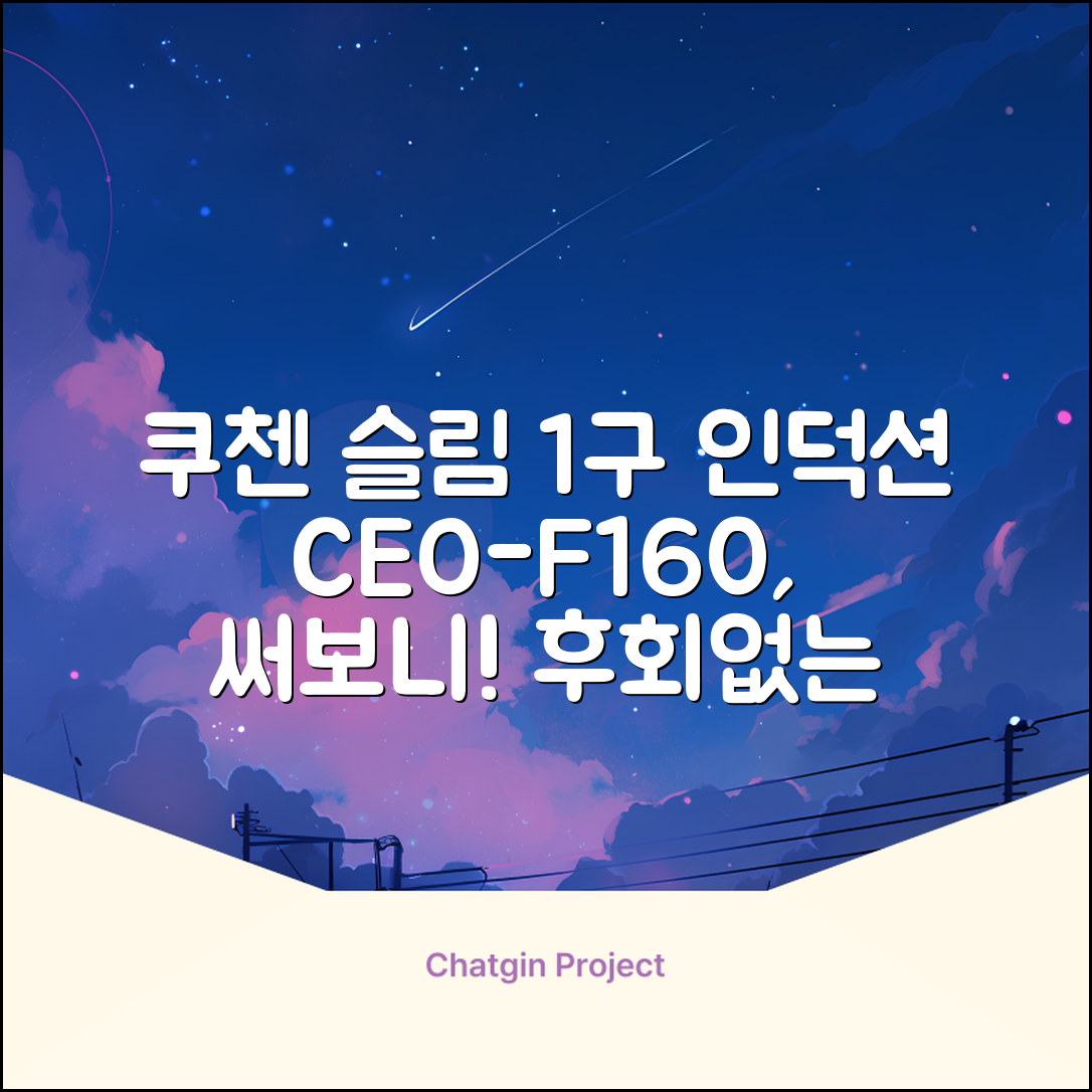 쿠첸 슬림 인덕션 1구, CEO-F160, 일반형 추천 리뷰