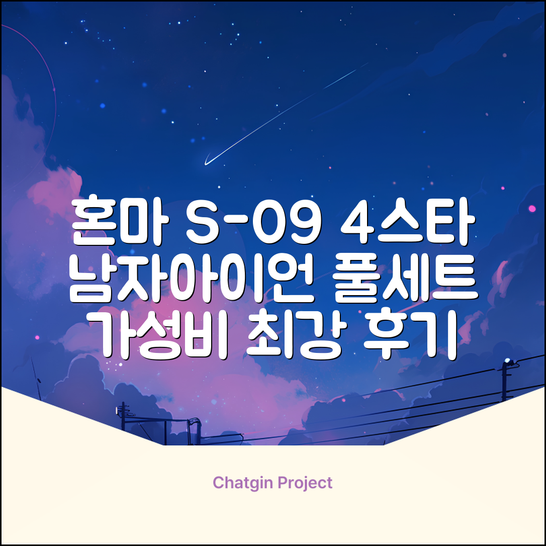혼마아이언세트 남자아이언세트 S-09 혼마아이언 4스타 4/5/6/7/8/9/10/11/A/S 아이언커버 포함, 그라파이트S 추천 리뷰