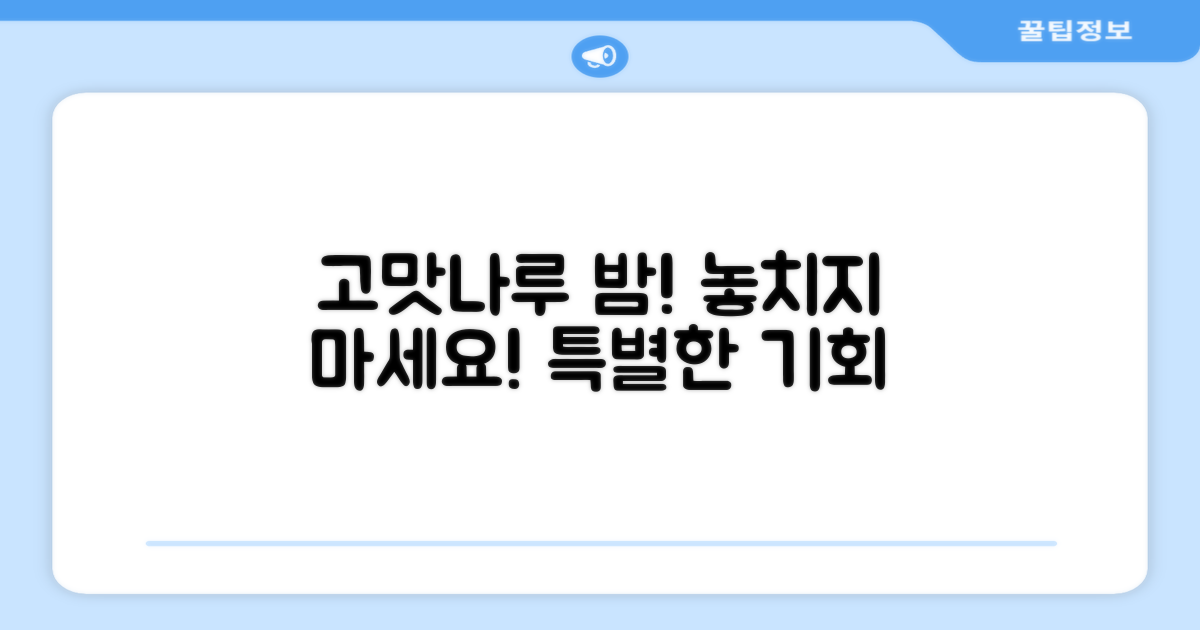 고맛나루 밤, 이 기회 놓치지 마세요!