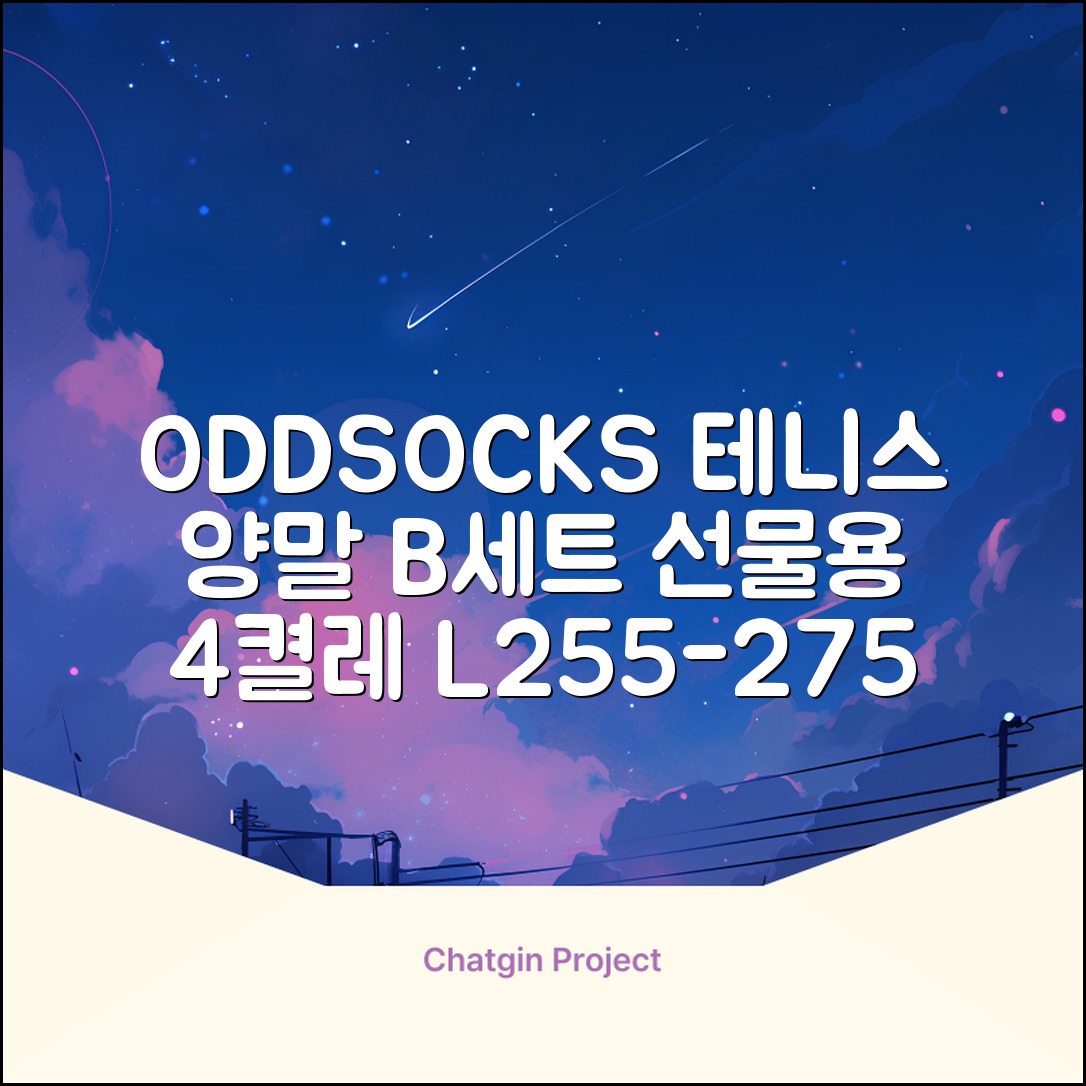 [오드삭스] 테니스 양말 세트B 4켤레 선물용, L(255mm-275mm), 1개 추천 리뷰