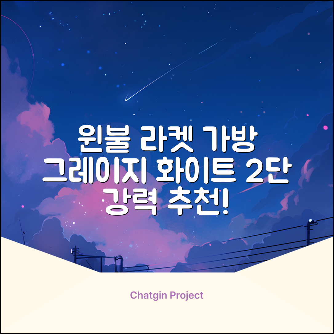 윈불 2단 배드민턴 테니스 라켓 가방, 그레이지 화이트, 1개 추천 리뷰