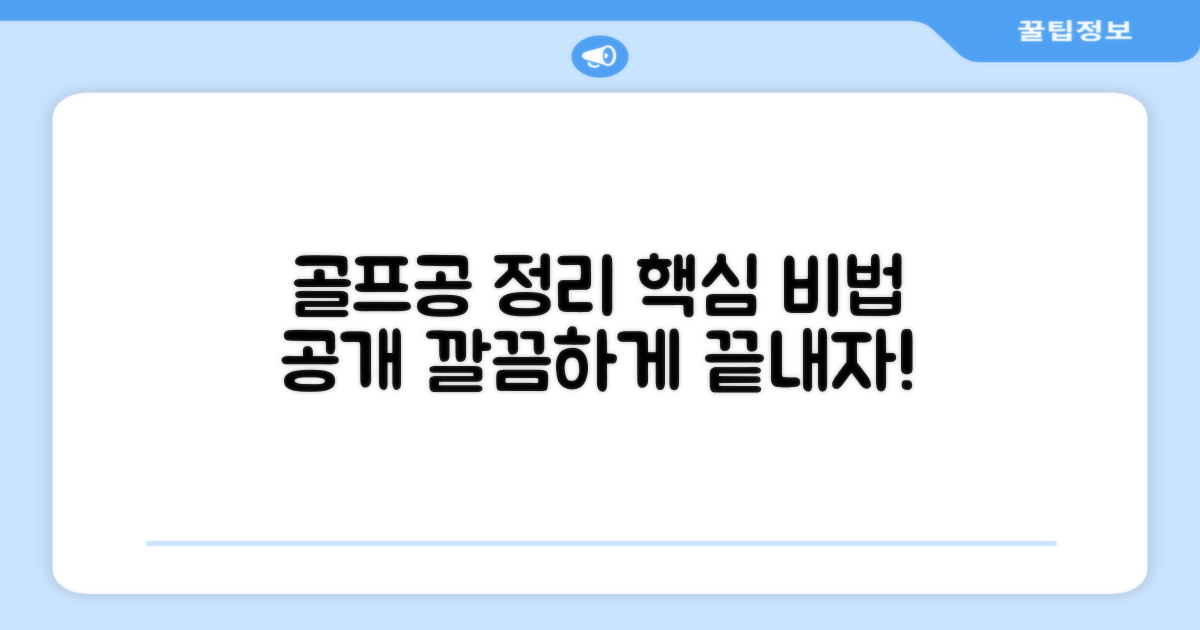 보관: 골프공 정리의 효율성